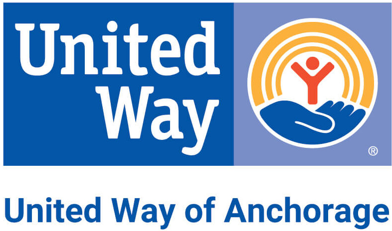 United Way of Anchorage Logo, circle with open hand holding an icon of a person.
